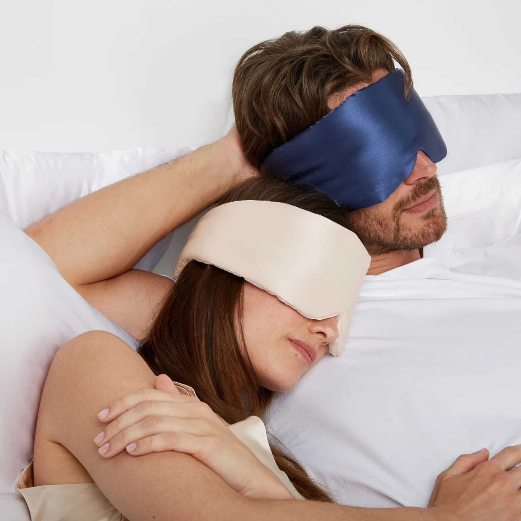 Maschera per Dormire in 100% Seta Blu
