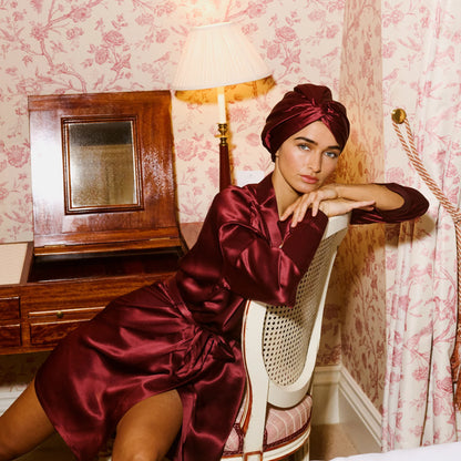 Cuffia Premium 100% Seta – Bordeaux