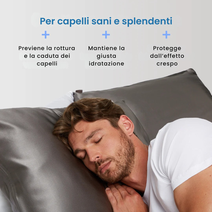 Federa Premium 100% Seta - Grigio scuro