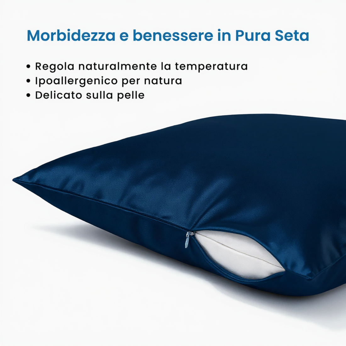 Federa Premium 100% Seta - Blu notte