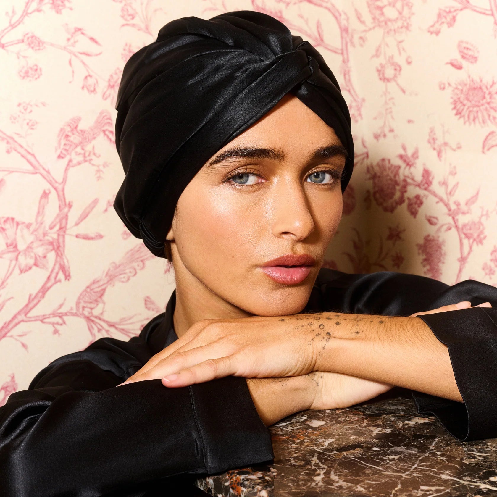 Cuffia Premium 100% Seta - Nero