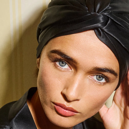 Cuffia Premium 100% Seta - Nero