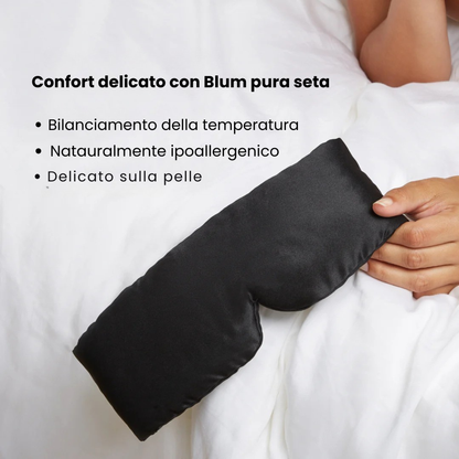 Maschera per Dormire in 100% Seta  Nero