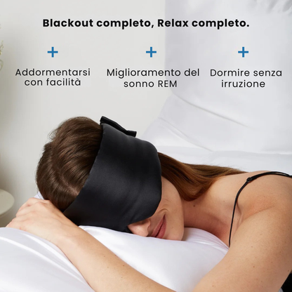Maschera per Dormire in 100% Seta  Nero