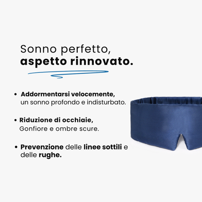 Maschera per Dormire in 100% Seta Blu