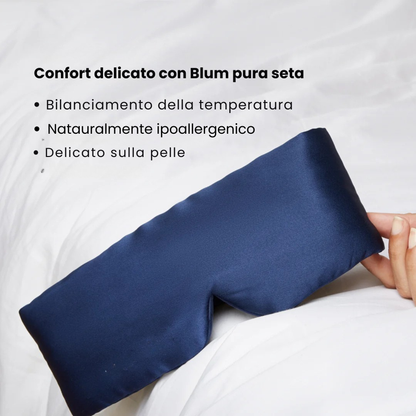 Maschera per Dormire in 100% Seta Blu