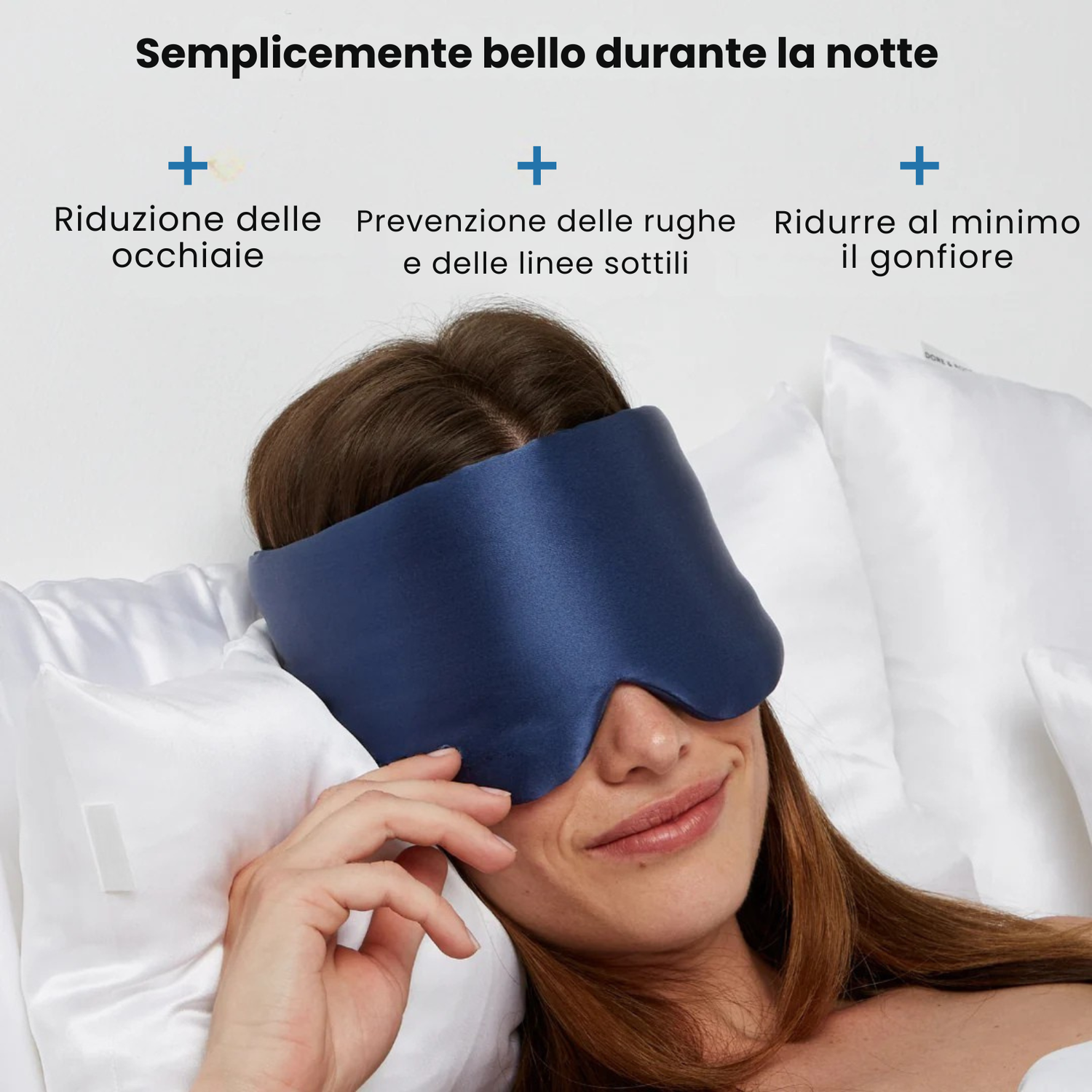 Maschera per Dormire in 100% Seta Blu
