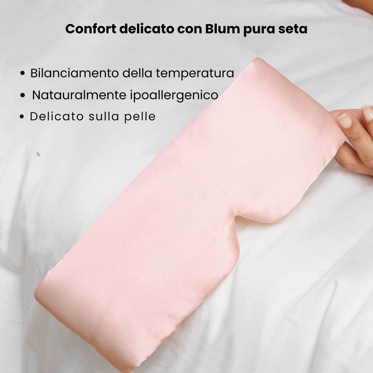 Maschera per Dormire in 100% Seta Rosa