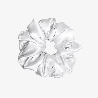 Elastico per capelli in seta bianco