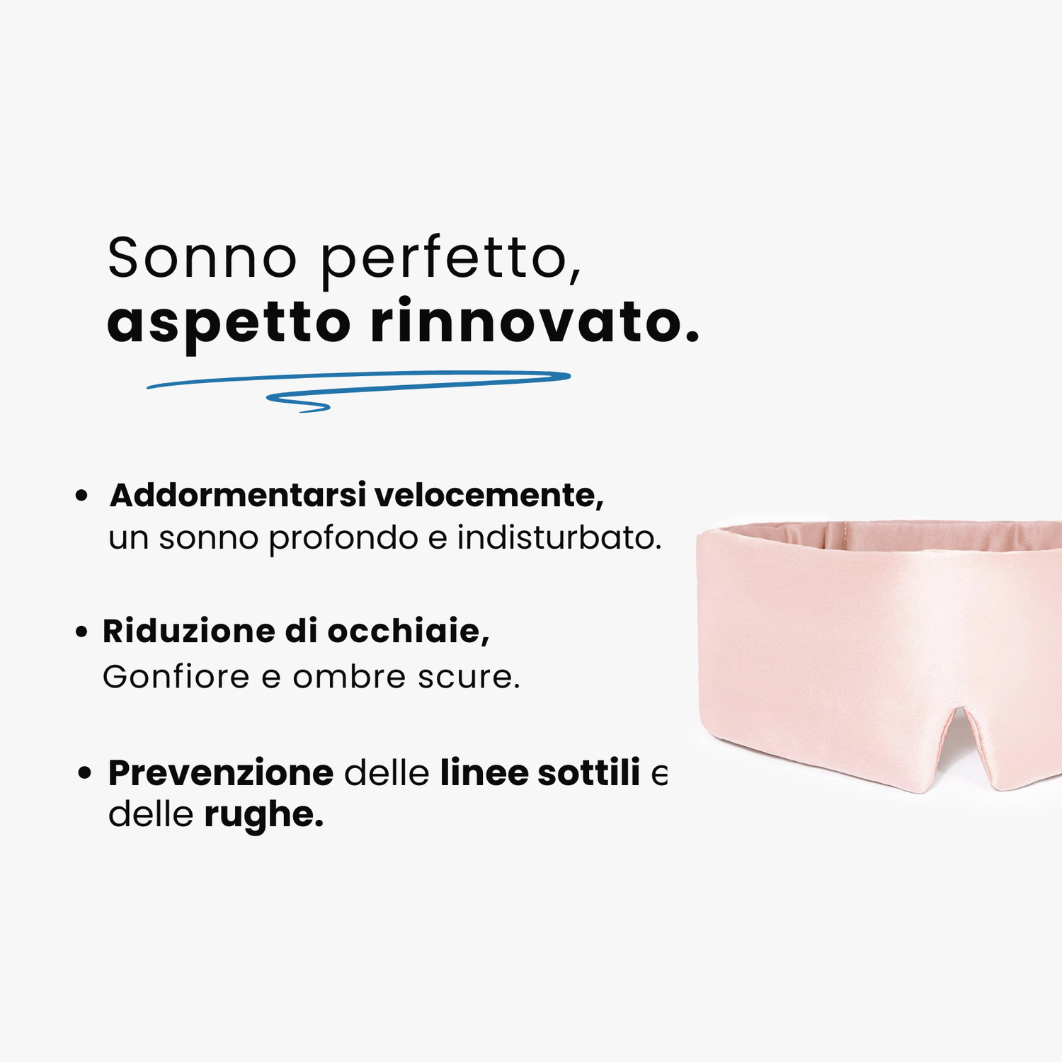 Maschera per Dormire in 100% Seta Rosa